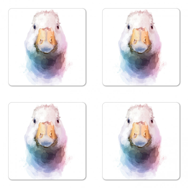 Watercolor Goose Face Coaster Set Of Four