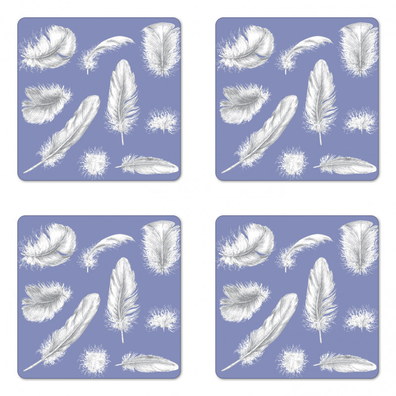 Fluffy Greyscale Elements Coaster Set Of Four