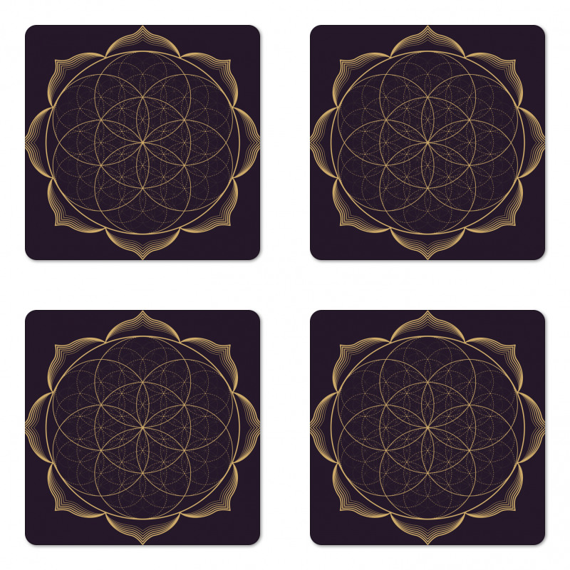 Geometry Art Flower Coaster Set Of Four