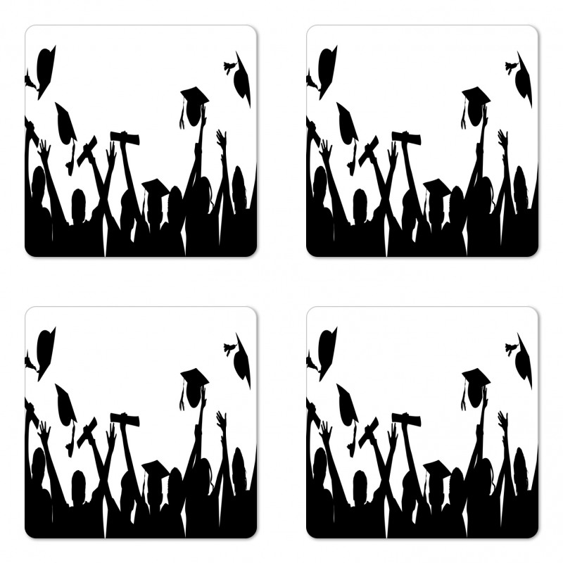 Graduates Silhouettes Coaster Set Of Four