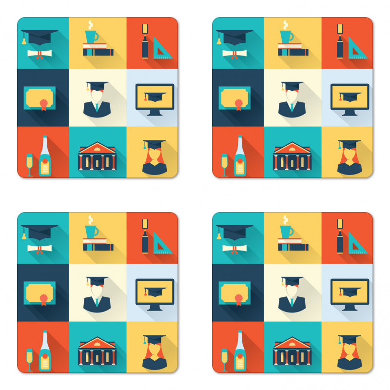 Colorful Squares Concept Coaster Set Of Four