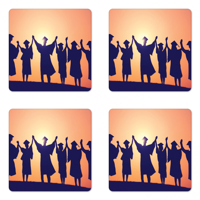 Students in Cap and Gown Coaster Set Of Four