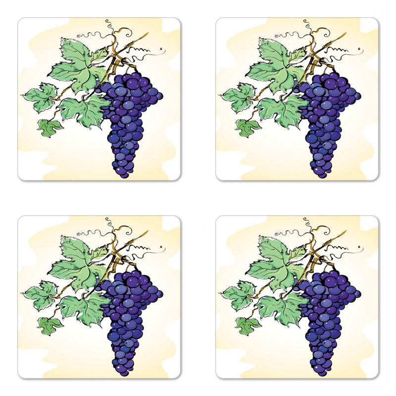 Concorde Fruits with Leaves Coaster Set Of Four