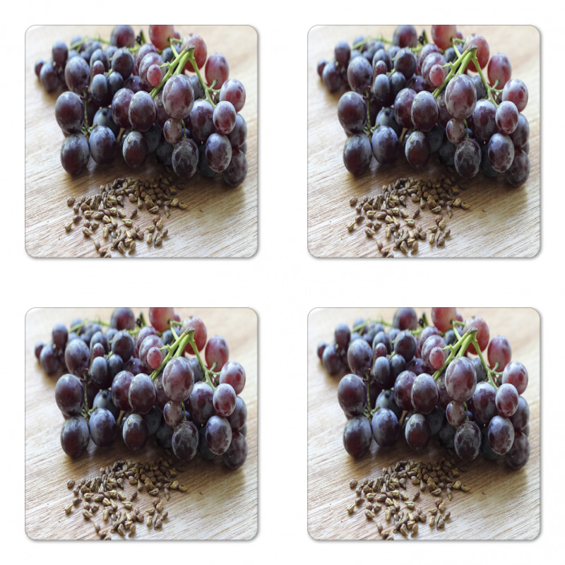 Fruits and Seeds on a Table Coaster Set Of Four