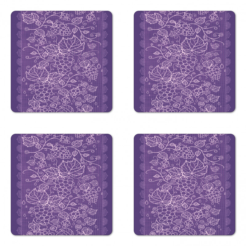 Outline Fruits Vertical Strip Coaster Set Of Four