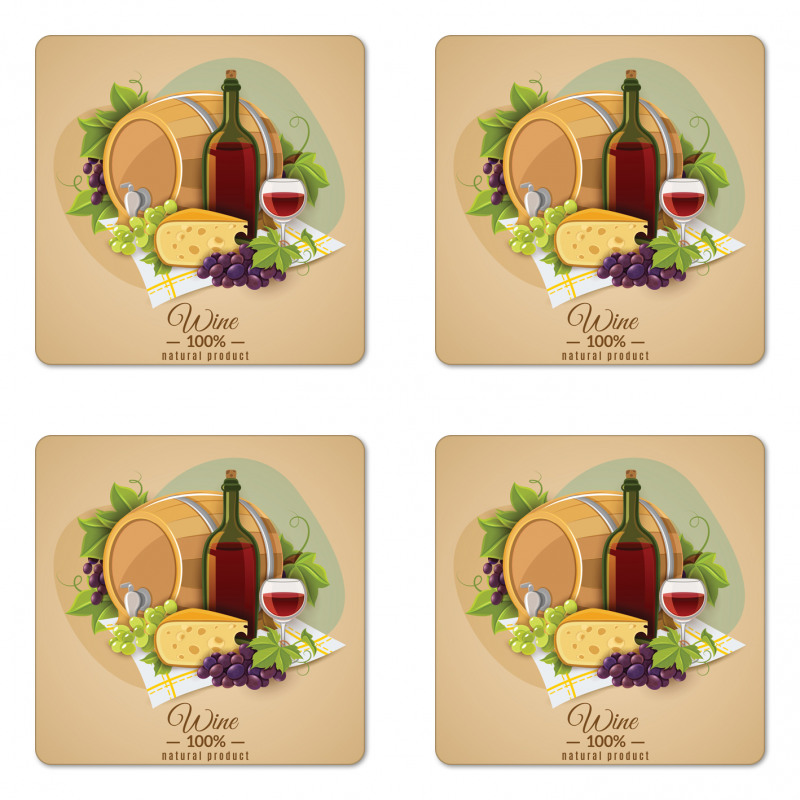 Wine Natural Product Picnic Coaster Set Of Four