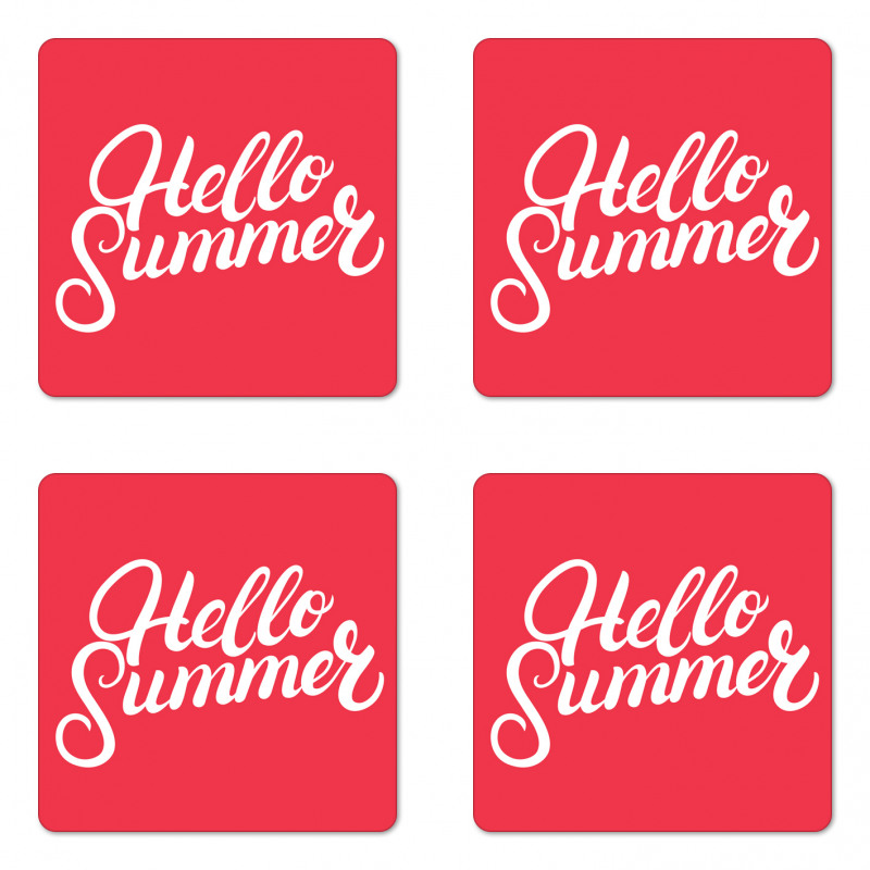 Summer Hand Written Words Coaster Set Of Four