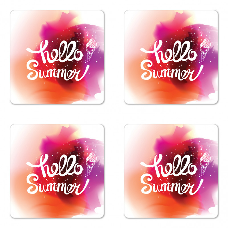 Hello Summer with Ice Cream Coaster Set Of Four