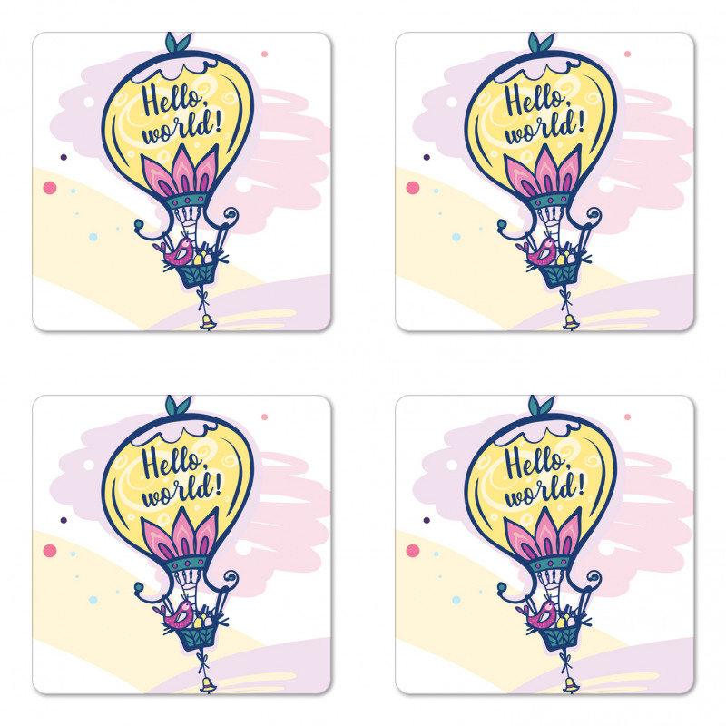 Balloon and Bird Eggs Coaster Set Of Four