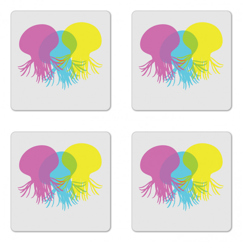 Overlap Marine Animals Coaster Set Of Four