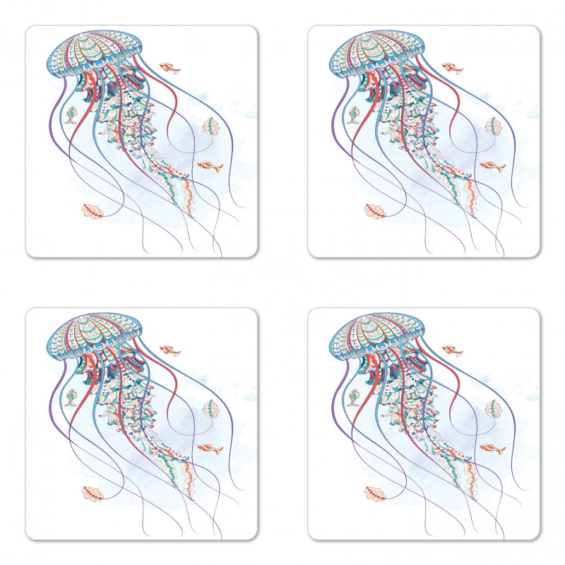 Nautical Ornate Organism Coaster Set Of Four