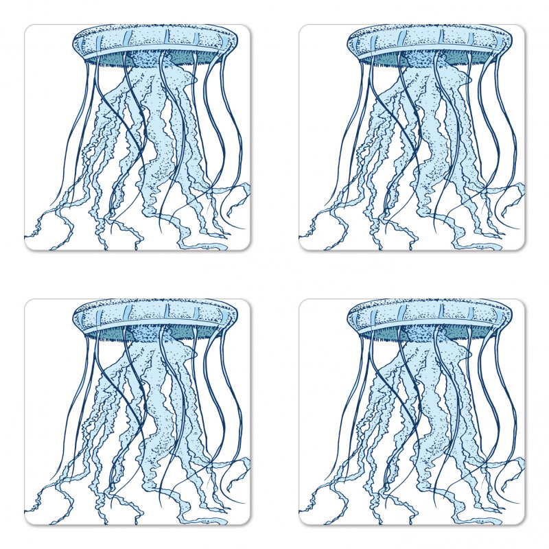 Exotic Sea Creature Retro Coaster Set Of Four