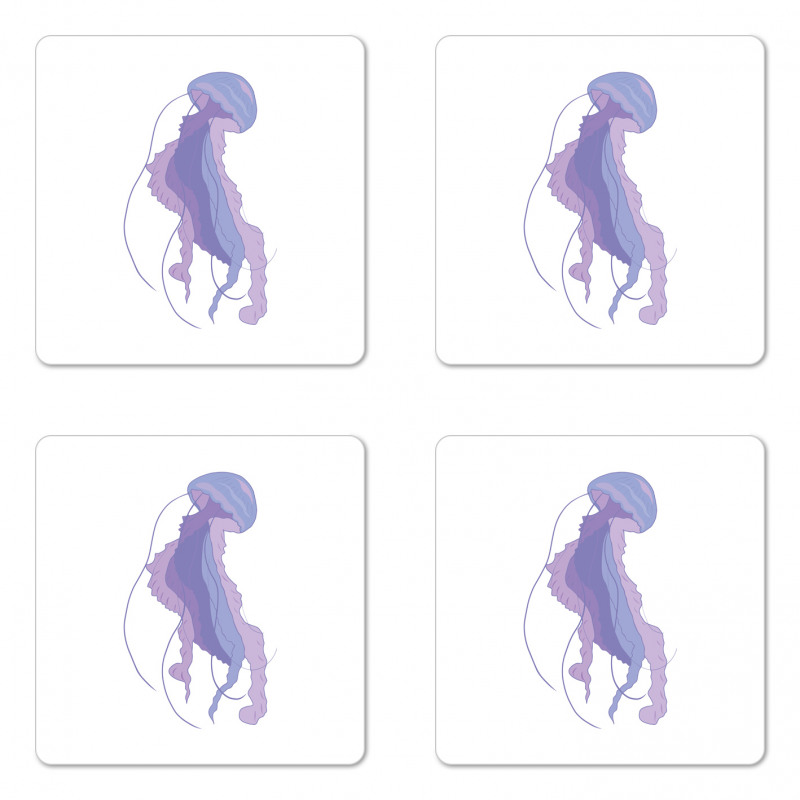 Pastel Purple Tones Art Coaster Set Of Four