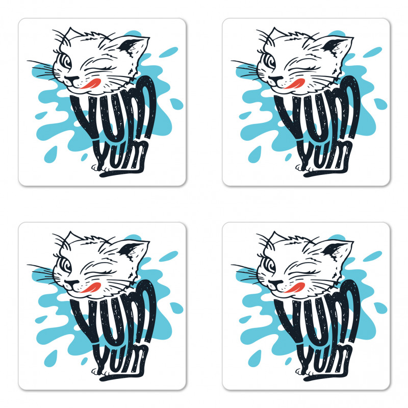 Licking Kitten Yum Yum Coaster Set Of Four