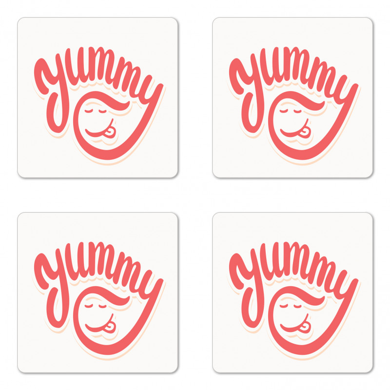 Simplistic Monotone Wording Coaster Set Of Four