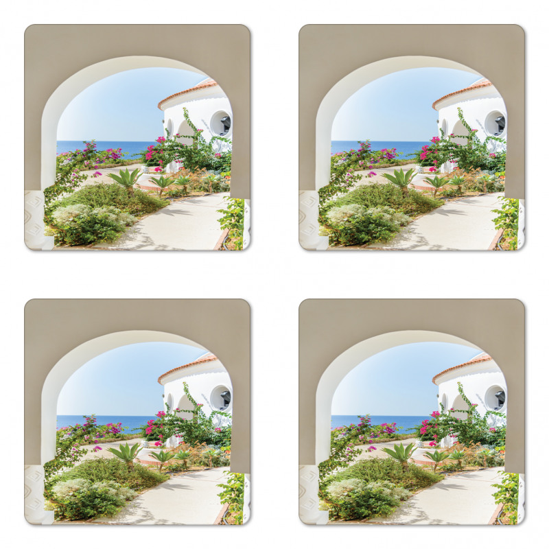 Plants Flowers Sea Panorama Coaster Set Of Four