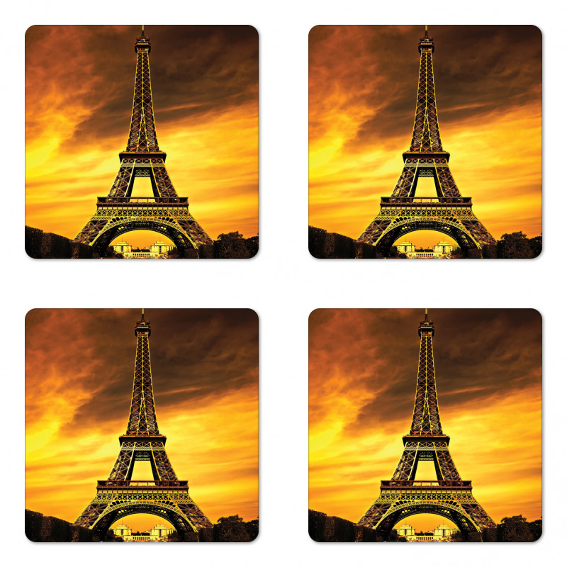 Paris Love Sunrise Coaster Set Of Four