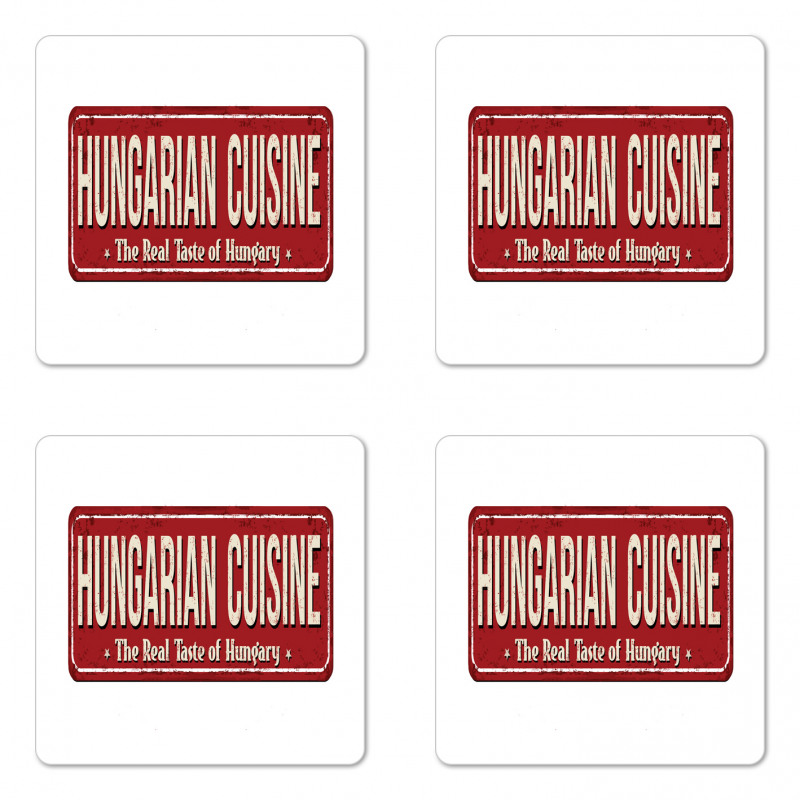 Hungarian Cuisine Vintage Coaster Set Of Four