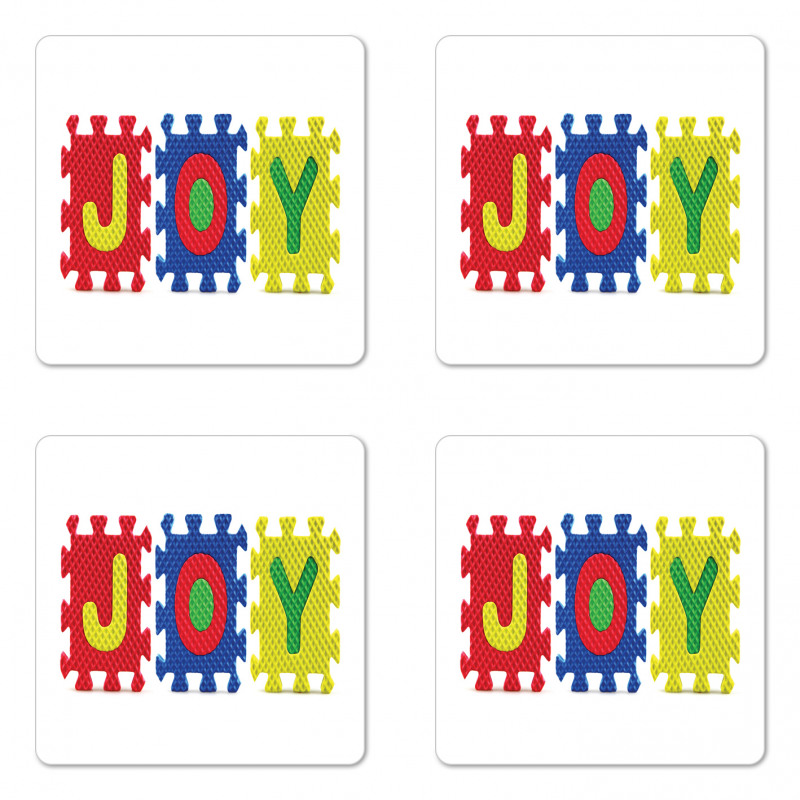 Joy Lettering Pieces Coaster Set Of Four