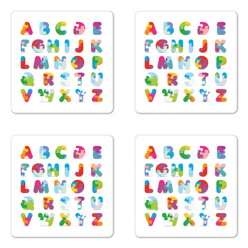 Alphabet Letters Fun Coaster Set Of Four