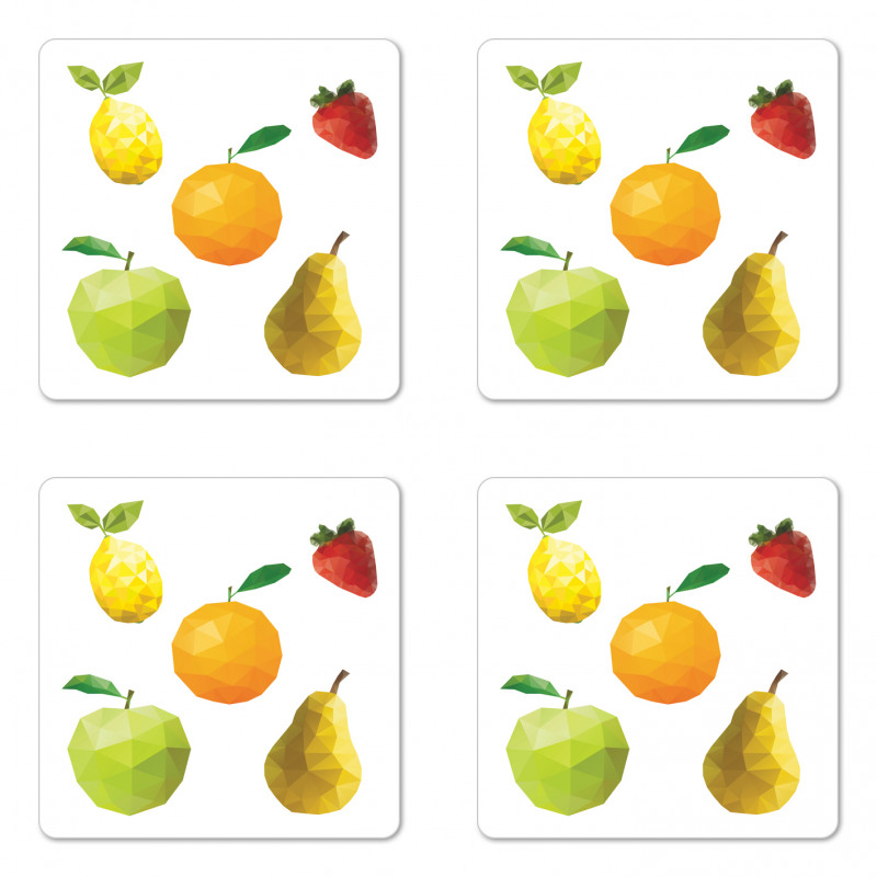 Geometric Poly Art Fresh Food Coaster Set Of Four