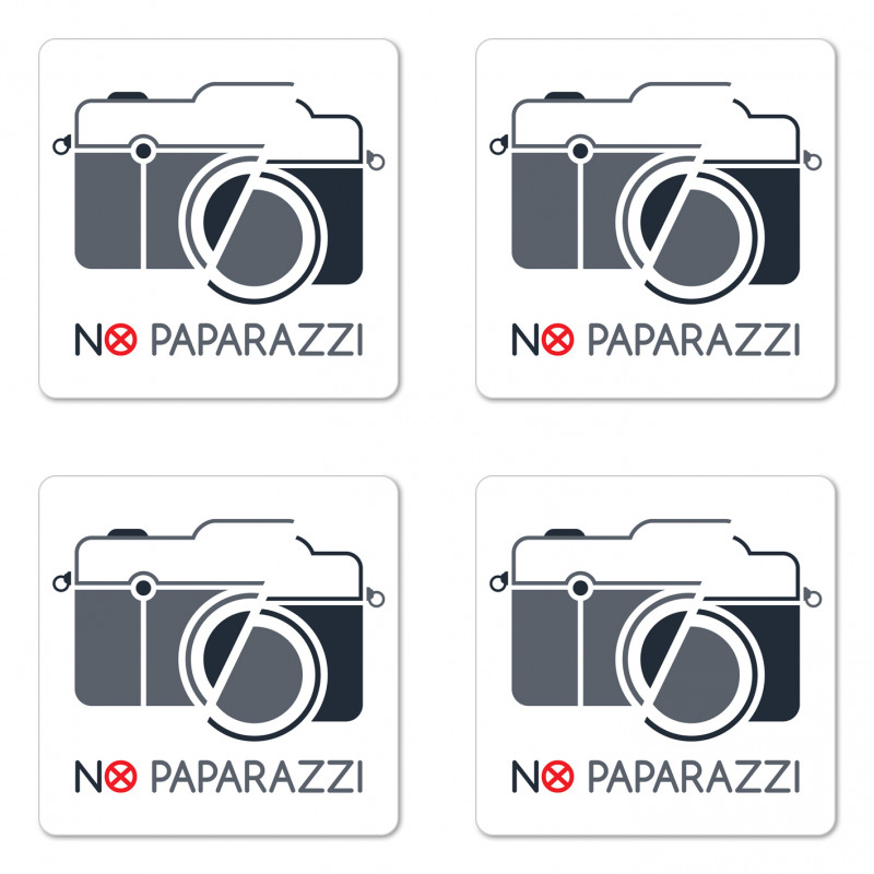 Camera with No Paparazzi Coaster Set Of Four