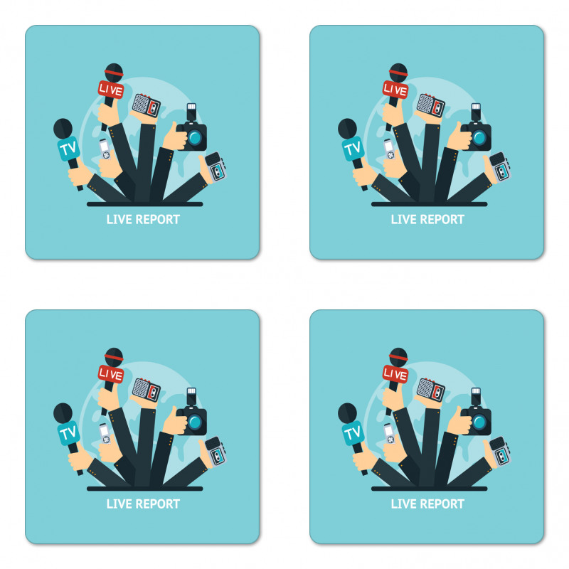 News Time Live Reporters Coaster Set Of Four