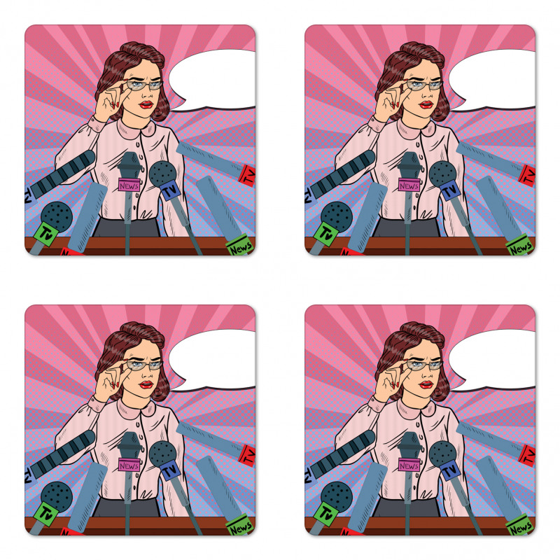 Politician Woman Press Coaster Set Of Four