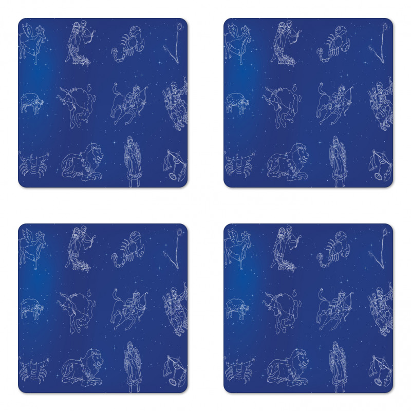 Horoscope Constellation Sky Coaster Set Of Four