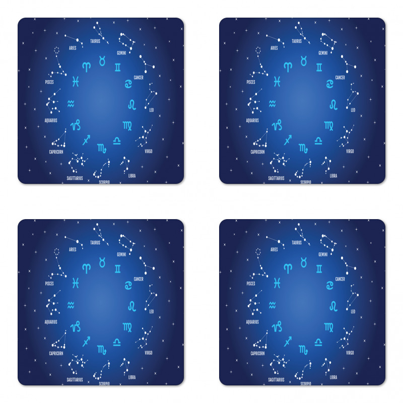 Horoscope Night Star Coaster Set Of Four