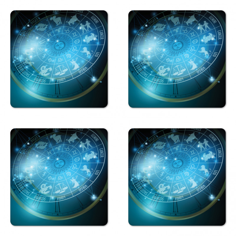 Horoscope Wheel Astrology Coaster Set Of Four