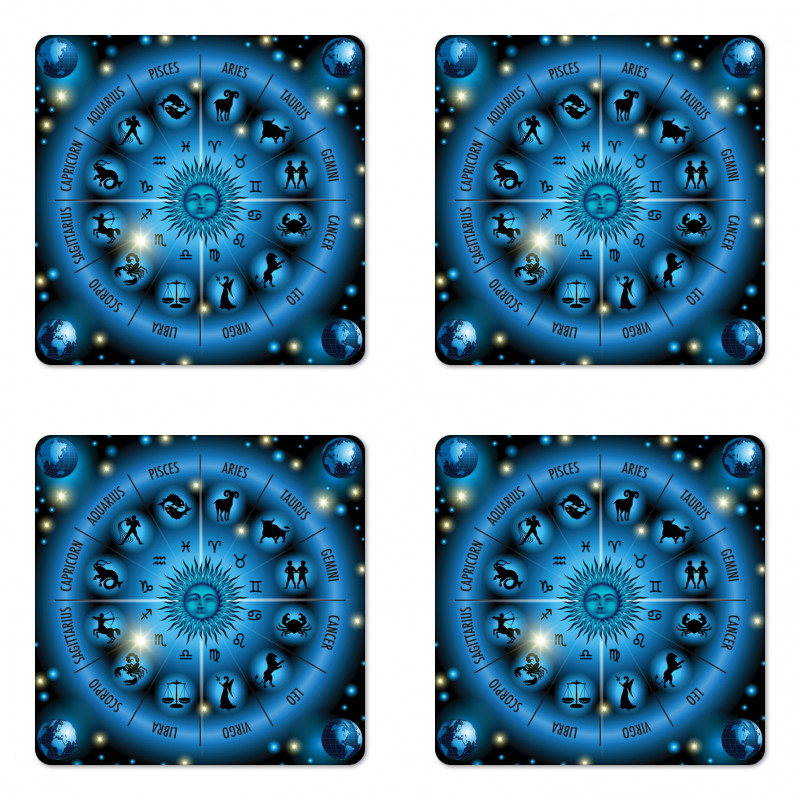 Circle of Horoscope Signs Coaster Set Of Four