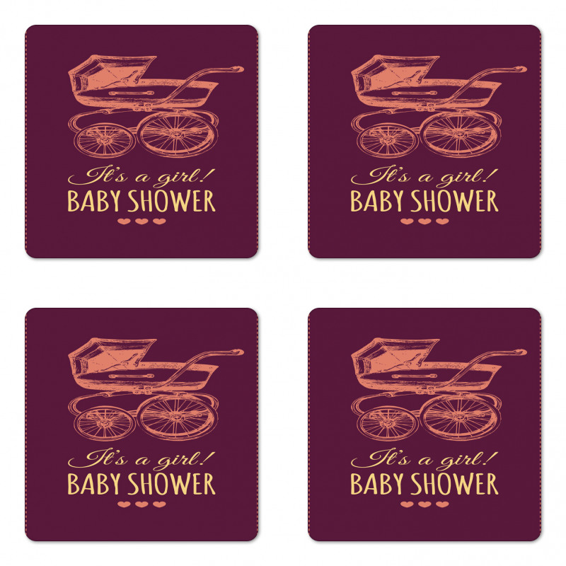 Retro Stroller Girl Coaster Set Of Four