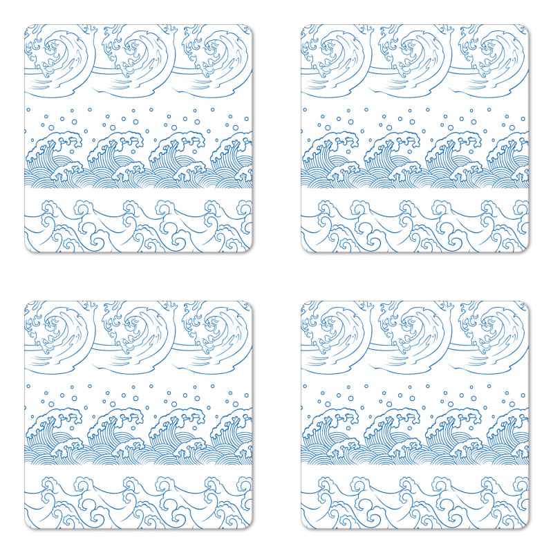 Ocean Curved Tsunami Coaster Set Of Four