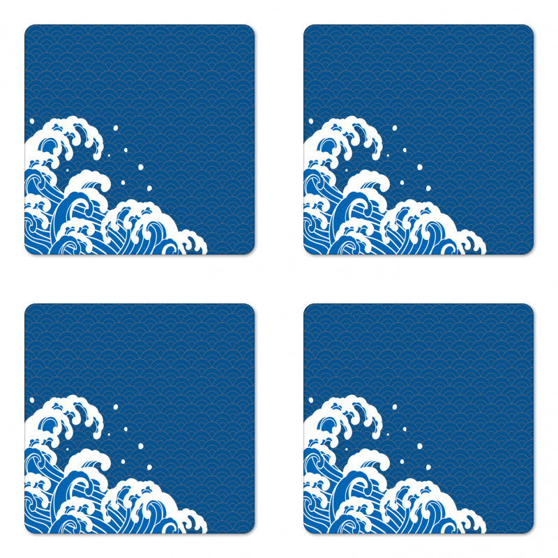 Sea Oriental Waves Coaster Set Of Four