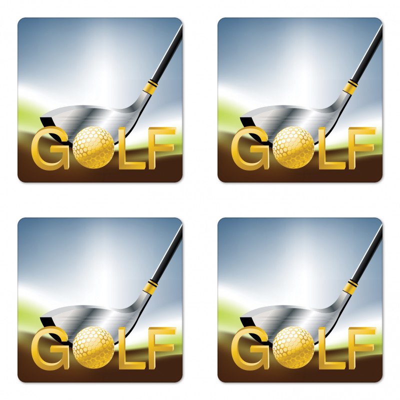 Sportive ActivityGolf Stick Coaster Set Of Four