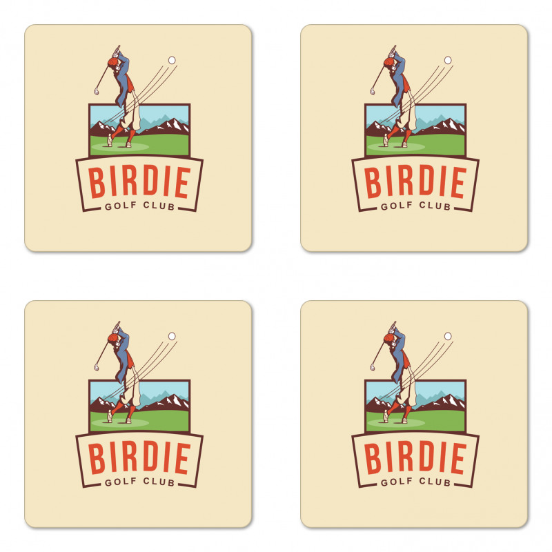 Birdie Golf Club Advertisement Coaster Set Of Four