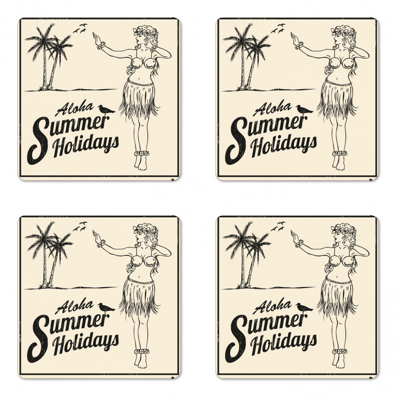 Aloha Summer Holidays Coaster Set Of Four