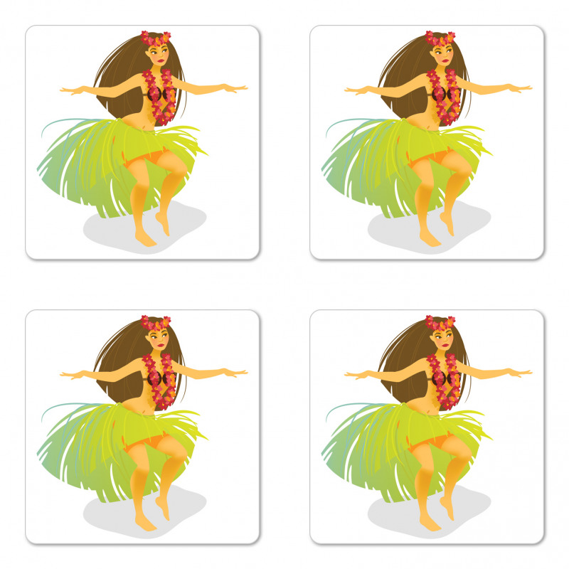 Woman on a Beach Aloha Coaster Set Of Four