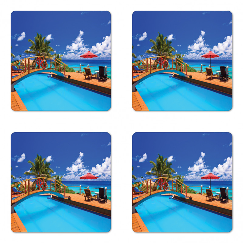 Sea Pool Beach Holiday Coaster Set Of Four