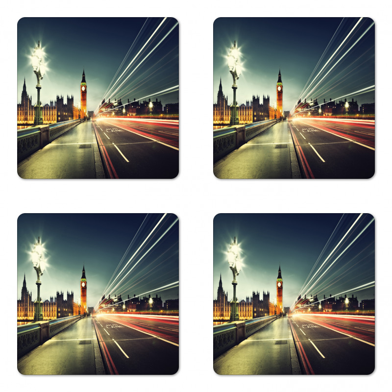 Big Ben Urban Cityscape Coaster Set Of Four