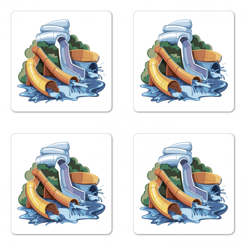 Aqua Park Water Slides Coaster Set Of Four