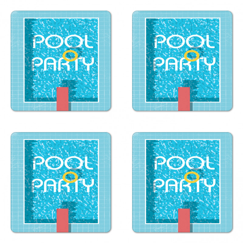 Retro Art Swimming Pool Coaster Set Of Four