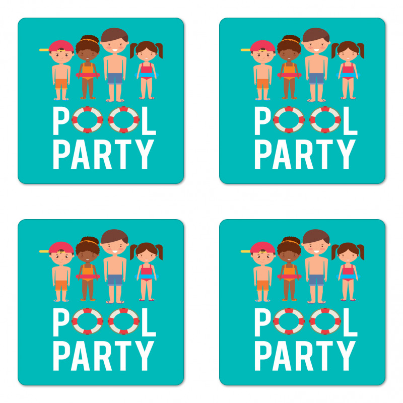 Happy Children Swimsuits Coaster Set Of Four