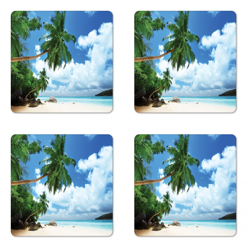 Beach on Mahe Island Coaster Set Of Four