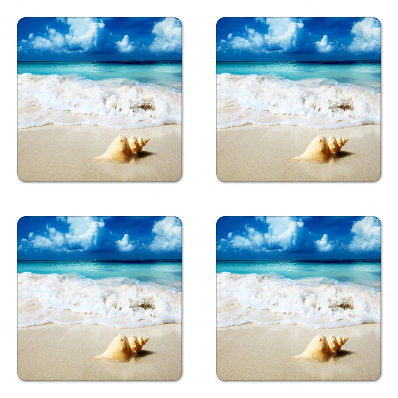 Nautical Sunny Coastline Coaster Set Of Four