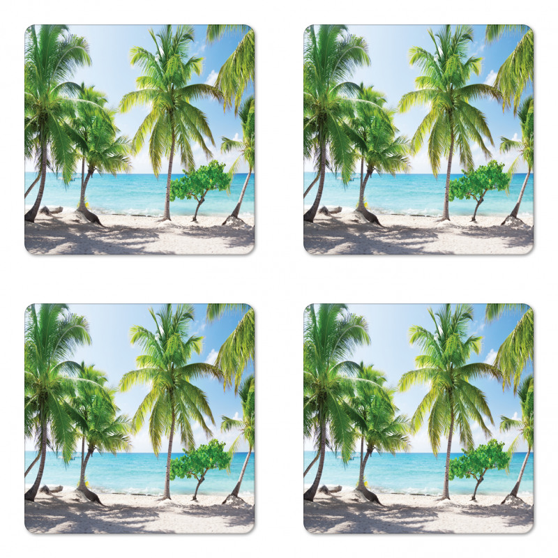 Palm Trees Island Shore Coaster Set Of Four