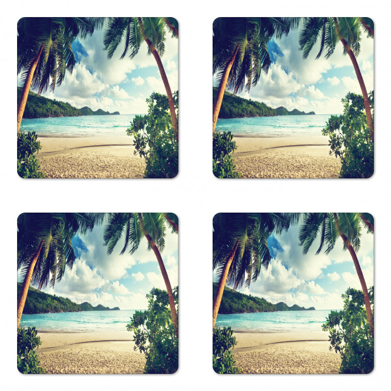 Summer Vintage Tropical Coaster Set Of Four