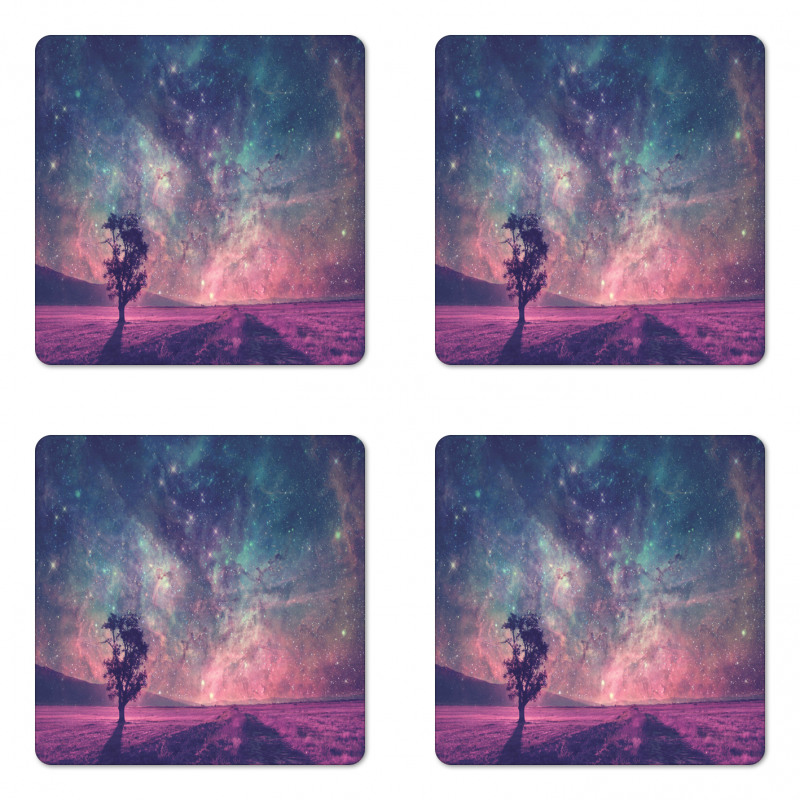 Lonely Tree View Coaster Set Of Four