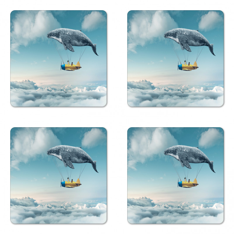 Dreamy View Whale Clouds Coaster Set Of Four